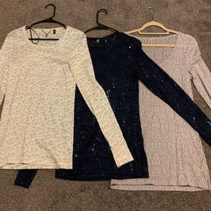 Set of 3 Buckle (BKE) Boutique Longsleeve Shirts L